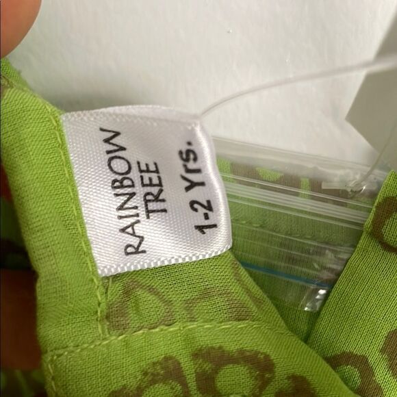 Rainbow Green and Brown Jumpsuit with Elastic Waist - Picture 3 of 5